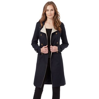 The Collection Petite Navy double breasted mac coat